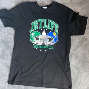 Black JetLife football tee